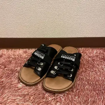 STACCATO 블랙 24cm 플랫 샌들