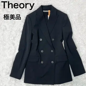 컨디션 최상 띠어리 럭스 더블 브레스트 자켓 여성용 38 M 네이비
