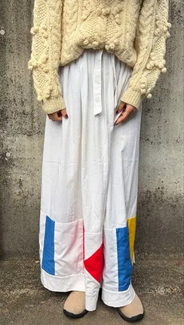 vintage usa 패치워크 랩 스커트