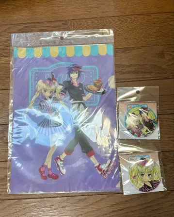 수호캐릭터! 아메리칸 다이너 굿즈 3종 세트 (클리어 파일, 캔뱃지)