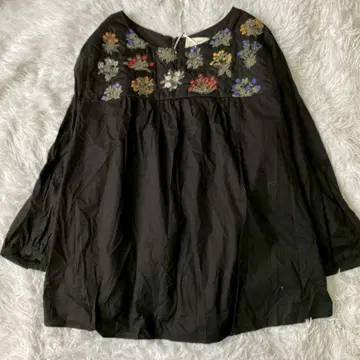 Super hakka 꽃 자수 퀼팅 블라우스 빅 사이즈