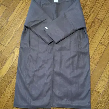 차콜 그레이 롱 코트 폴리에스테르 100%