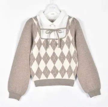 evelyn 옷깃 비쥬 니트 베이지