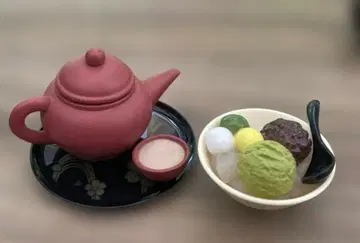 리멘트 화과자 시라타마 안미츠 차 주전자 쟁반