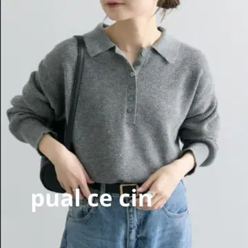 pual ce cin 퓨어세신 와플 니트 폴로