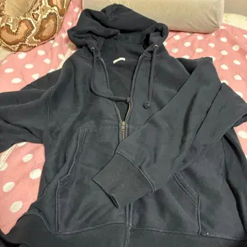 네이비 풀 집업 후드티