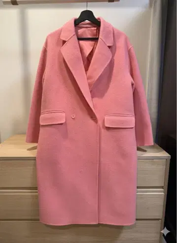 쿠미쿄쿠 x setsuko sagittaire 핑크 롱 코트 울 혼방