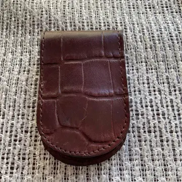 다크 브라운 천연 가죽 머니클립