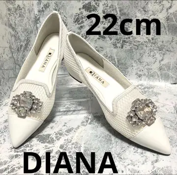 [ 새상품급 ] DIANA 화이트 스틸레토 비쥬 메쉬 펌프스 22cm