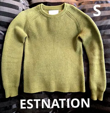 ESTNATION / 에스트네이션 올리브 니트 풀오버 스웨터