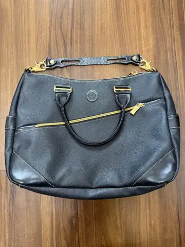 오로비안코 2way 비즈니스 백 블랙 가죽 PVC