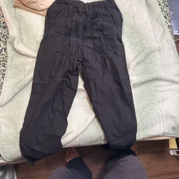 블랙 워크 팬츠 허리밴딩