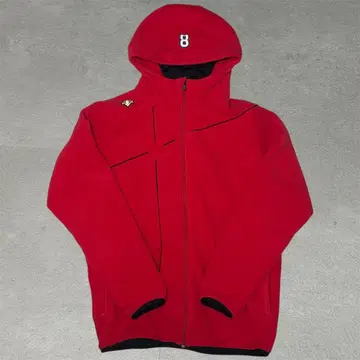 데상트 DESCENTE 빨간색 플리스 후드 부착 자켓 XL