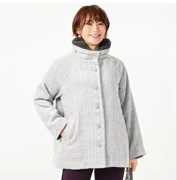 앤드러브 몰 트위드 코트 그레이 3L