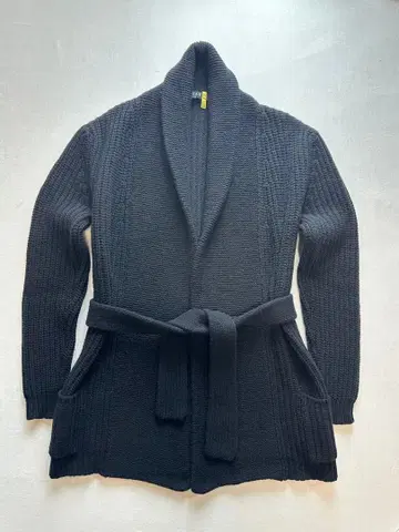 [ 새상품급 클리닝 완료 ] BAFY 블랙 울 숄카라 롱 가디건 46