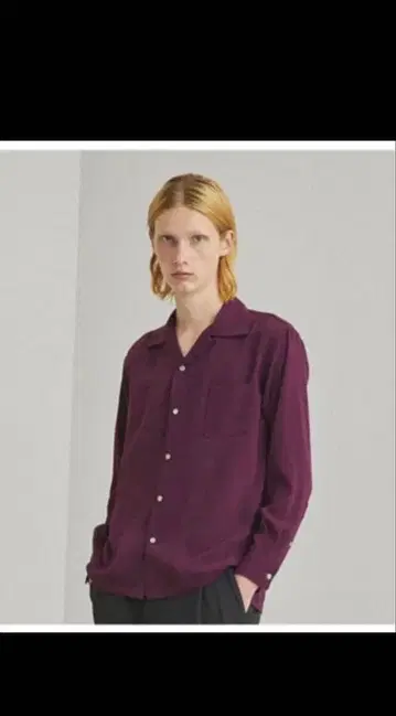 UNITED TOKYO 새틴 오픈 카라 셔츠