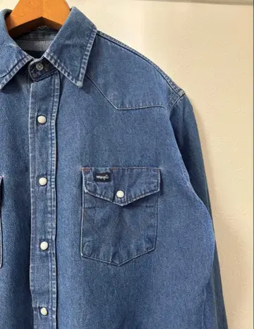 새상품급 중고 Wrangler 웨스턴 데님 셔츠 미국 기획