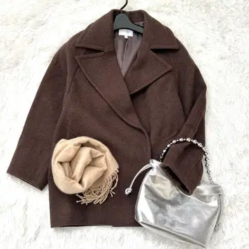 [ 컨디션 최상 ] 뷰티앤유스 브라운 울 코트 만테코