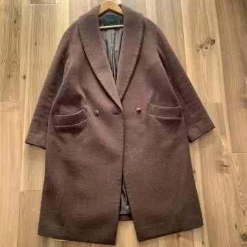 활용도 높은 코트, 캐주얼에도 포멀에도, 브라운 더블 브레스트 롱 코트