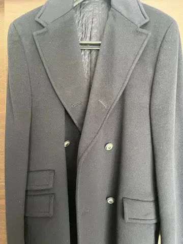 베르사체 더블 브레스트 피코트 (색상) 다크 네이비 (소재) 램스울