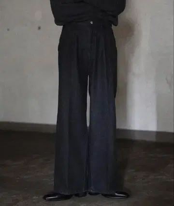 [ CALLNE ] 데님 슬랙스 팬츠