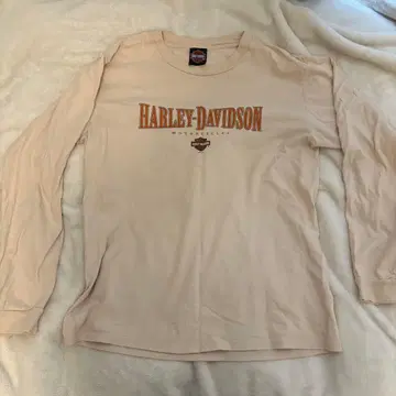 할리 데이비슨 롱 티셔츠 베이지 긴팔