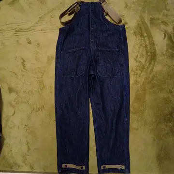 해군 데님 오버롤 인디고