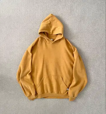 90s 멕시코제 러셀 애슬레틱 후드티 머스타드 무지