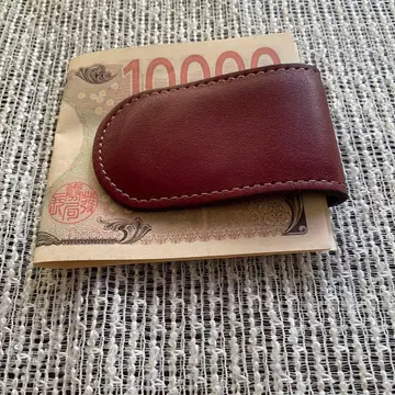 버건디 가죽 접이식 지갑