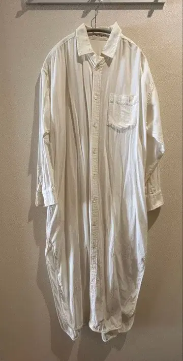 MACPHEE 화이트 롱 셔츠 긴팔