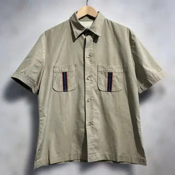 90s HAGGAR 워크 셔츠 하거 베이지 빈티지