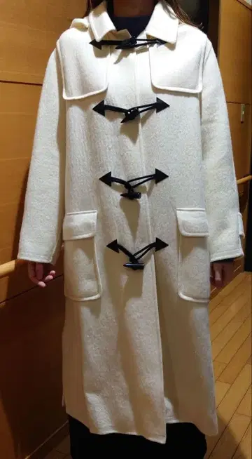 화이트 더플 코트 미사용