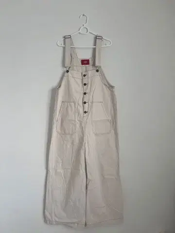 Dickies 베이지 버튼 포함 오버롤