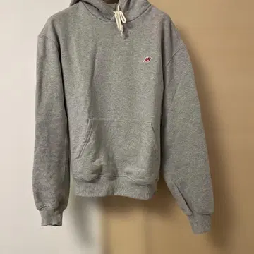 New Balance 그레이 후드 부착 후드티 XS