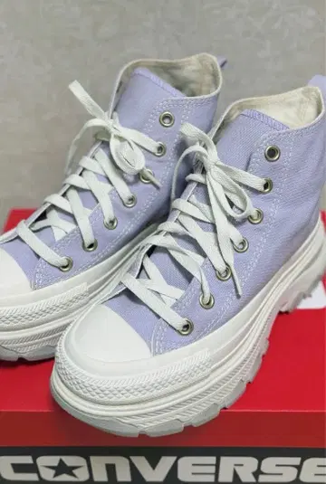 컨버스 올스타 트랙웨이브 HI 통굽 23cm 라벤더 보라색