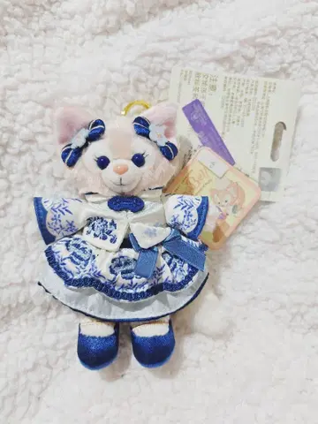 상하이 디즈니 중화풍 리나벨 청화 봉제 인형 키링