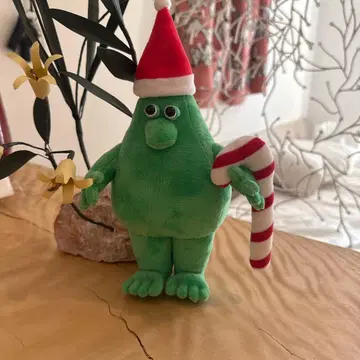 그린 몬스터 산타 모자 봉제 인형