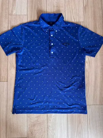 캘러웨이 네이비 도트 무늬 피케 셔츠