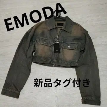 택 포함 새상품 EMODA 크롭 데님 블루종