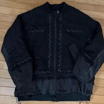 AULA AILA 데님 절개 블루종 블랙