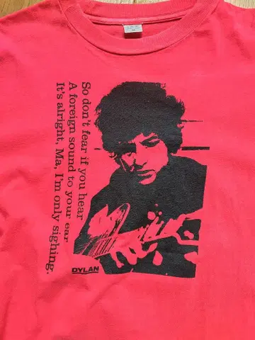 밥 딜런 T셔츠 M 빨간색