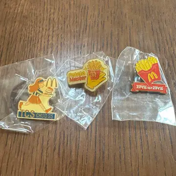 맥도날드 감자 관련 핀 배지 3개 세트 (파랑)