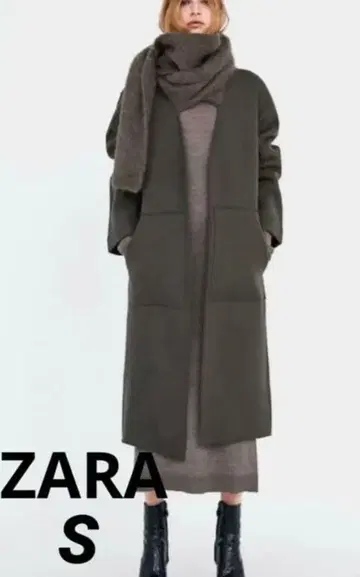 ZARA 머플러 포함 롱 코트 S 사이즈