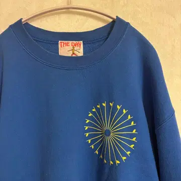 THE DAY ON THE BEACH 코튼 맨투맨 블루 사이즈 L