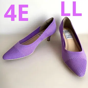 컨디션 최상 보라색 메쉬 펌프스 낮은 힐/5cm LL/25.5 정도