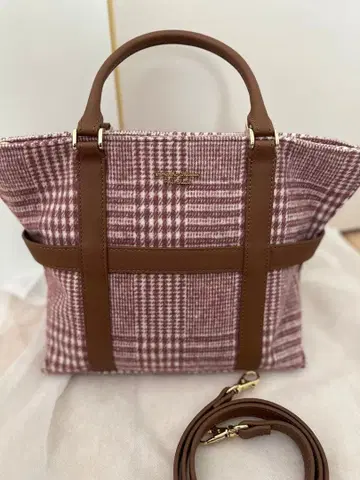 사만다 타바사 새상품 핑크 계열 체크 백