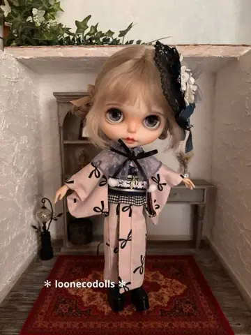 브라이스 기모노 핑크 x 블랙 리본 실버 *438 브라이스 아웃핏