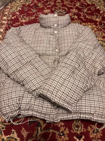 체크 무늬 다운 자켓 M