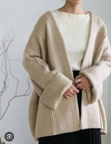 select MOCA 노카라 오버 사이즈 와이드 슬리브 니트 코트