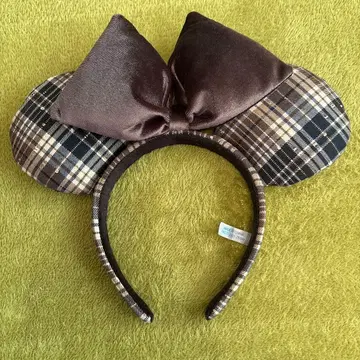 디즈니 미니 체크 무늬 머리띠